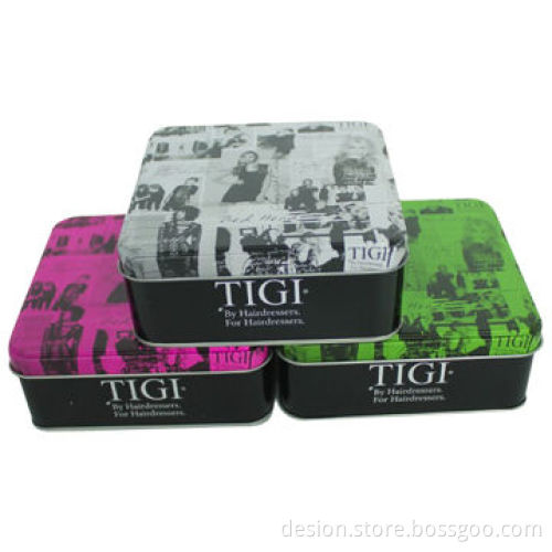 Tin box with fashionable patternNew
